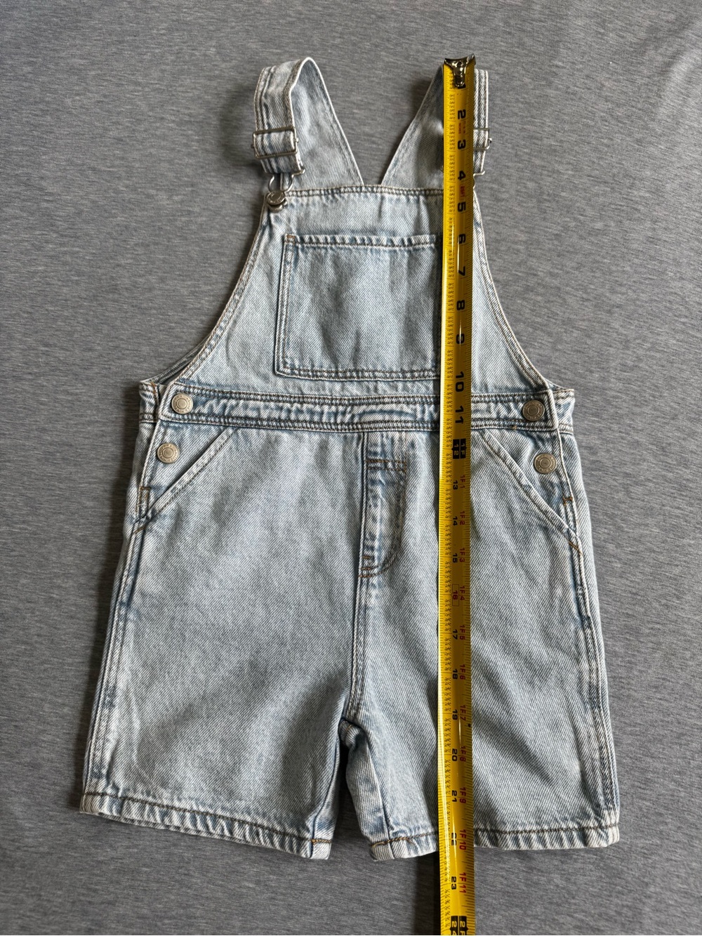 Zara Girls Shortall Overalls Shorts Size 3-4 Classic School Play Cotton Pockets